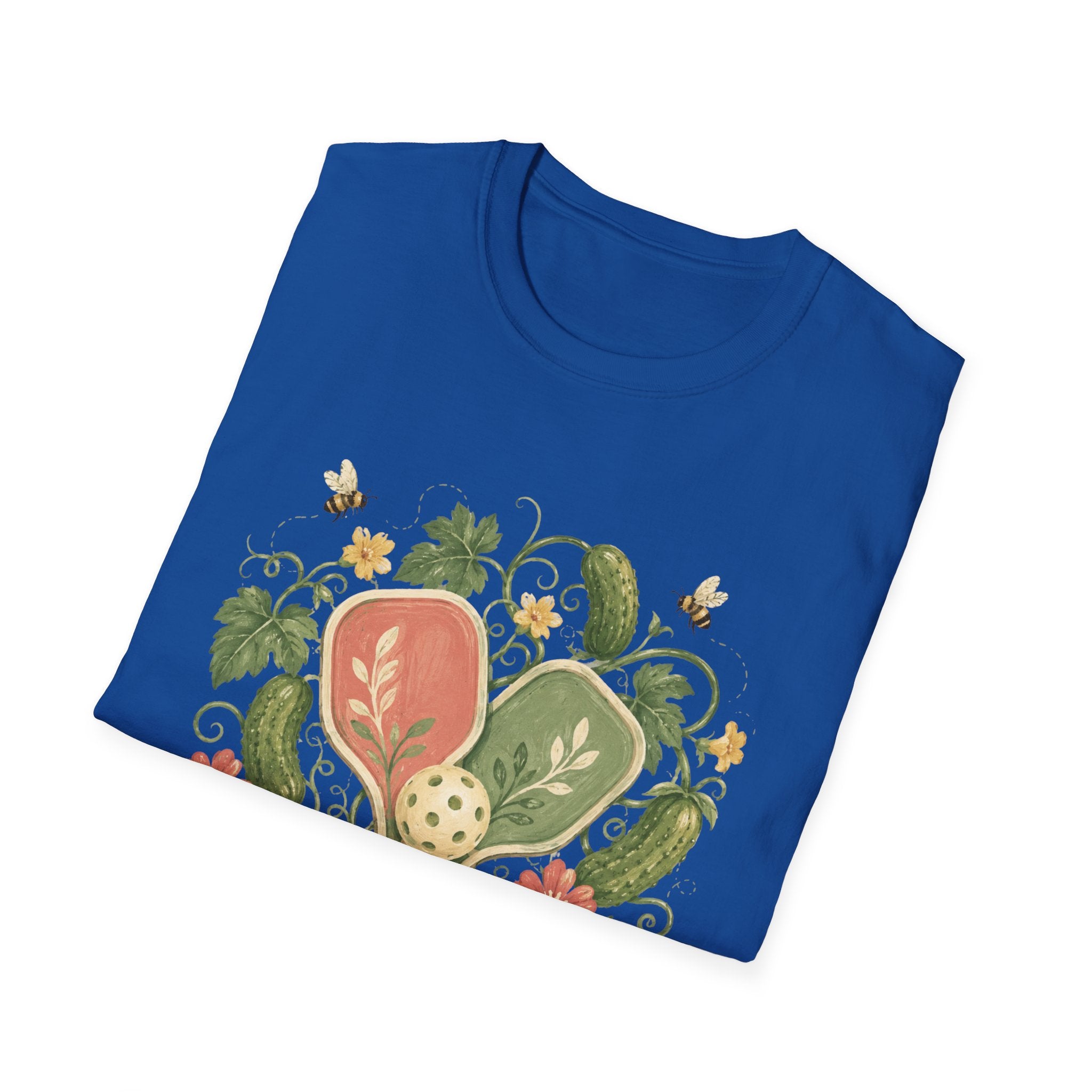 Pickleball Floral Paddle T-Shirt — Retro Garden Pickleball Design