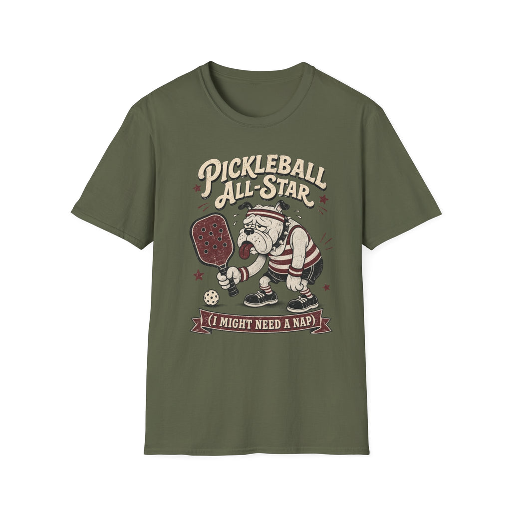 Pickleball All-Star T-Shirt — I Might Need a Nap Bulldog