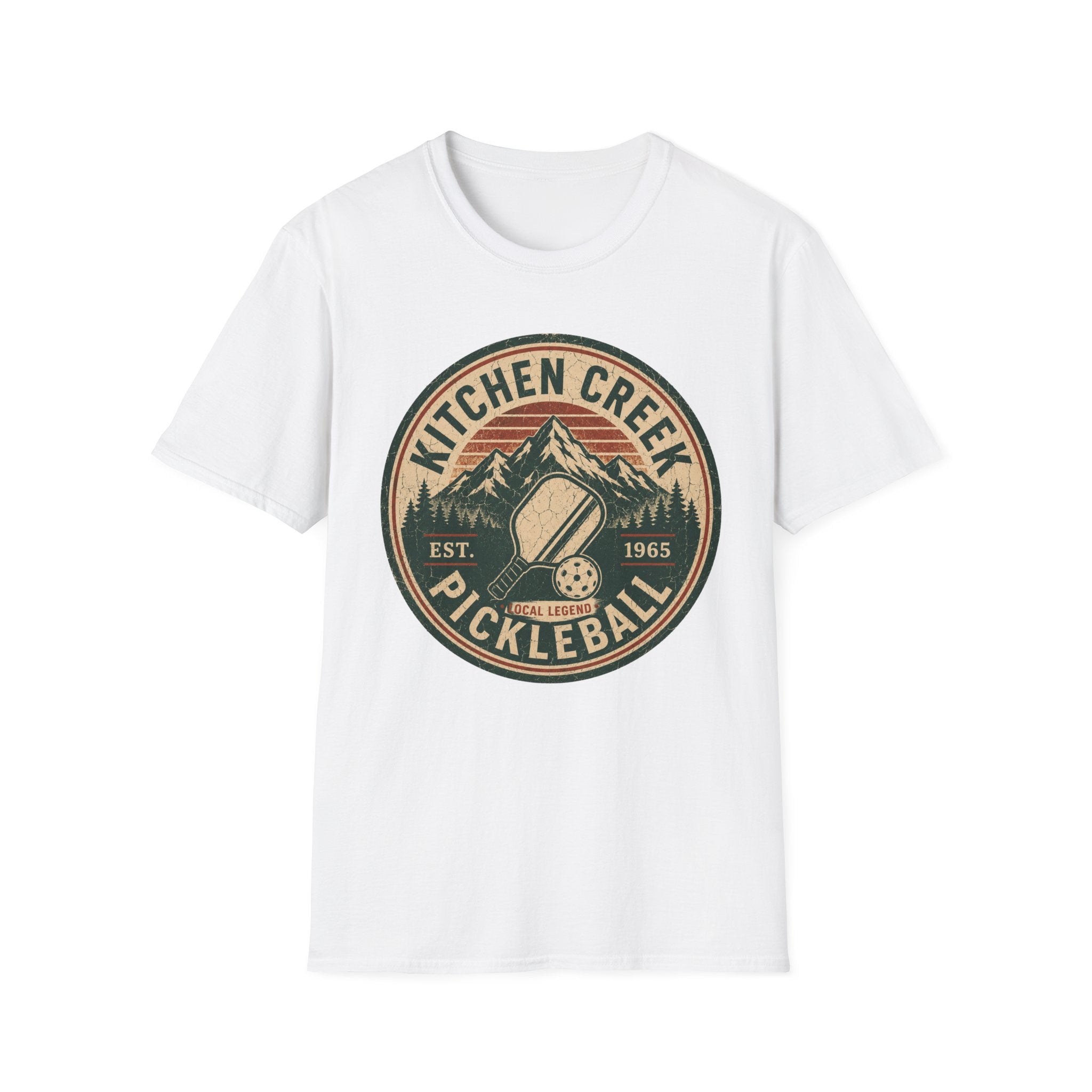 Pickleball T-Shirt — Kitchen Creek Vintage Mountain Pickleball Tee