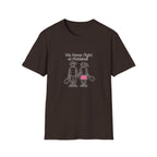 T-Shirt — "We Never Fight at Pickleball" Cute Couple Pickleball Graphic Tee