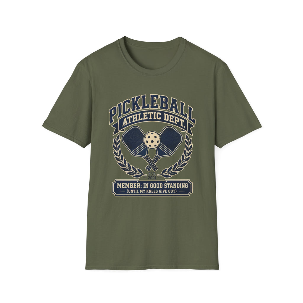 Pickleball Athletic Dept. T-Shirt — "Member: In Good Standing"