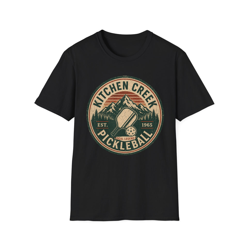Pickleball T-Shirt — Kitchen Creek Vintage Mountain Pickleball Tee