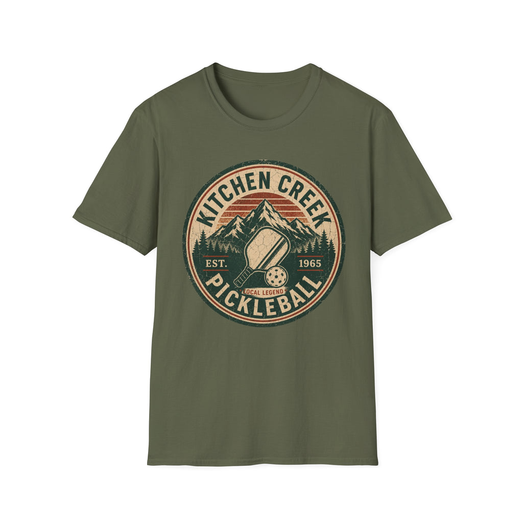 Pickleball T-Shirt — Kitchen Creek Vintage Mountain Pickleball Tee